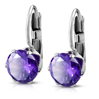 Náušnice purple mv2947 chirurgická oceľ
