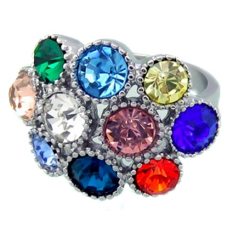 Kamienkový prsteň color crystals V. ny4283 chirurgická oceľ veľ.57
