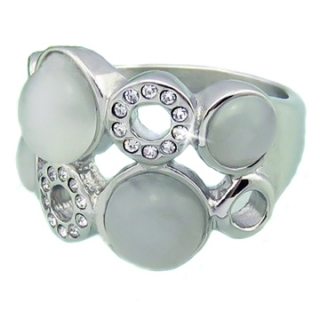 Vkusný prsteň Silver Pearl ny4304 chirurgická oceľ veľ.56