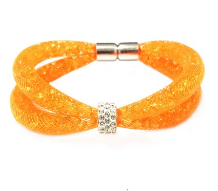 Luxusný Crystal  double Náramok - módny HIT - oranžová neon jew1046 bižutéria