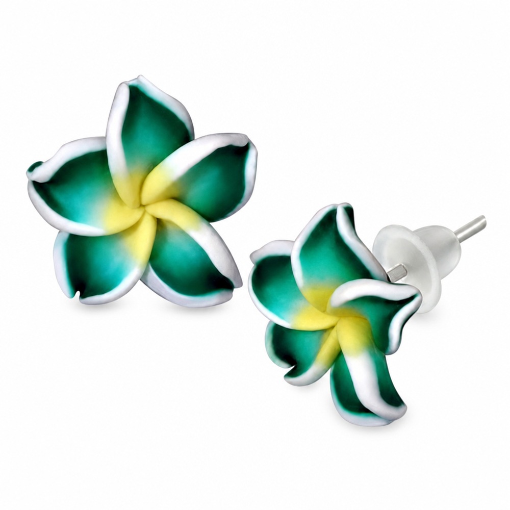 Náušnice FIMO Hawaii, zelená farba