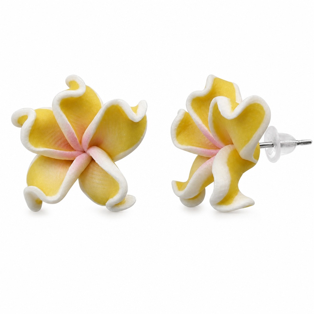 Náušnice FIMO Hawaii, žltá farba