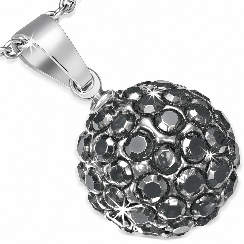 Prívesok guľôčka Shamballa, sivá farba