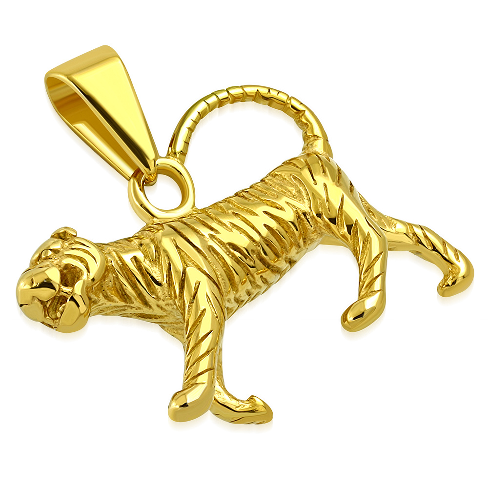 Prívesok Tiger zlatá mv3425 chirurgická oceľ 