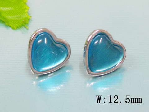 Náušnice Heart modré ny1567 chirurgická oceľ