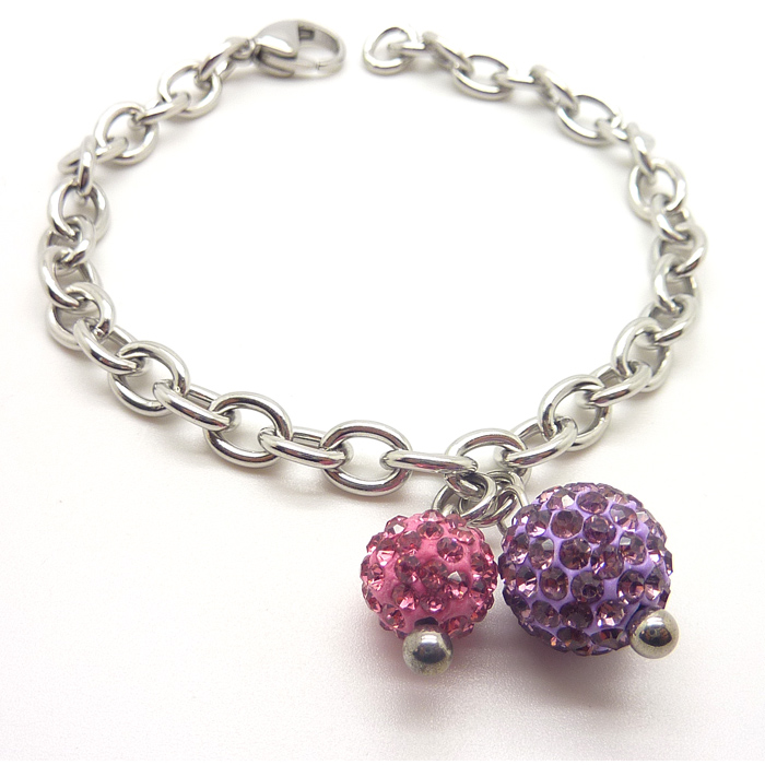 Náramok dámsky Shamballa ny2280 19cm chirurgická oceľ