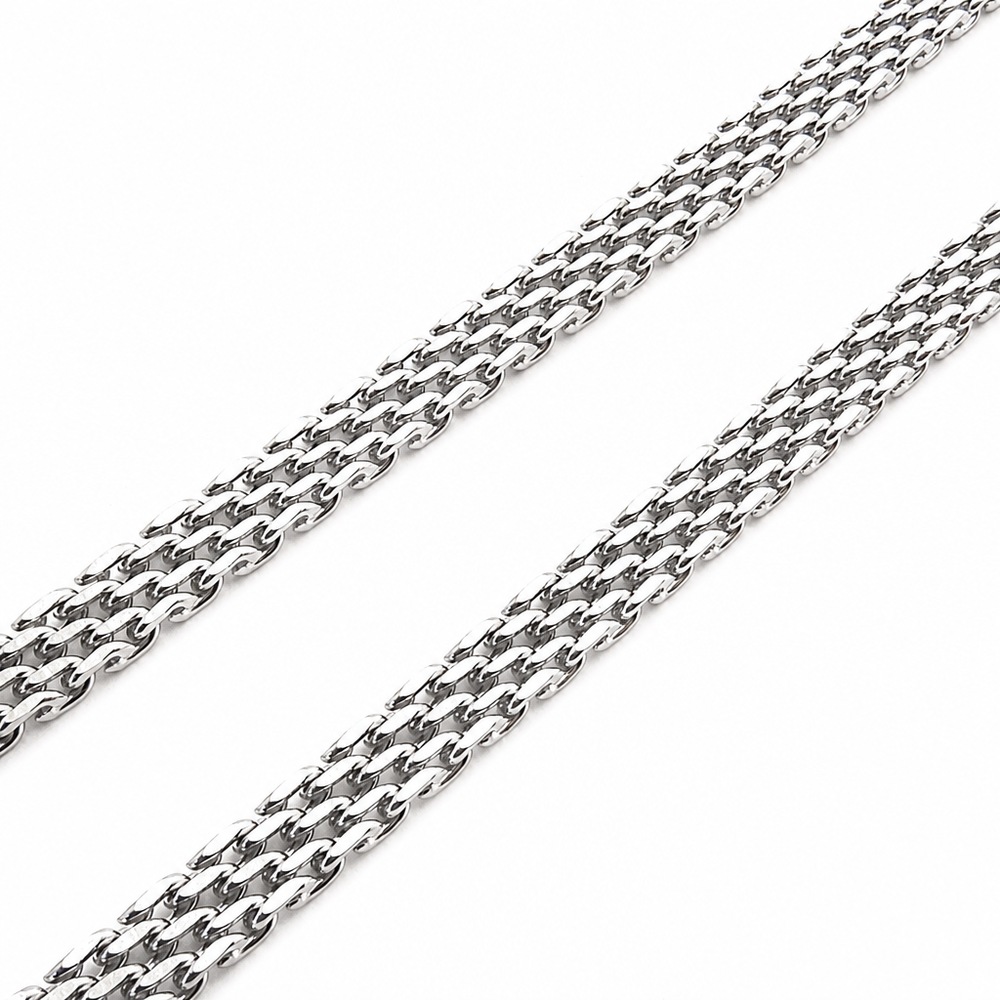 Retiazka Snake s plochým pletením, 50 cm, strieborná farba