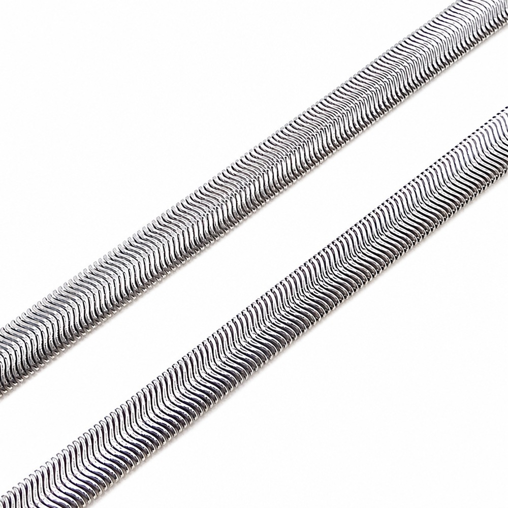 Retiazka Snake plochá, 50 cm, strieborná farba