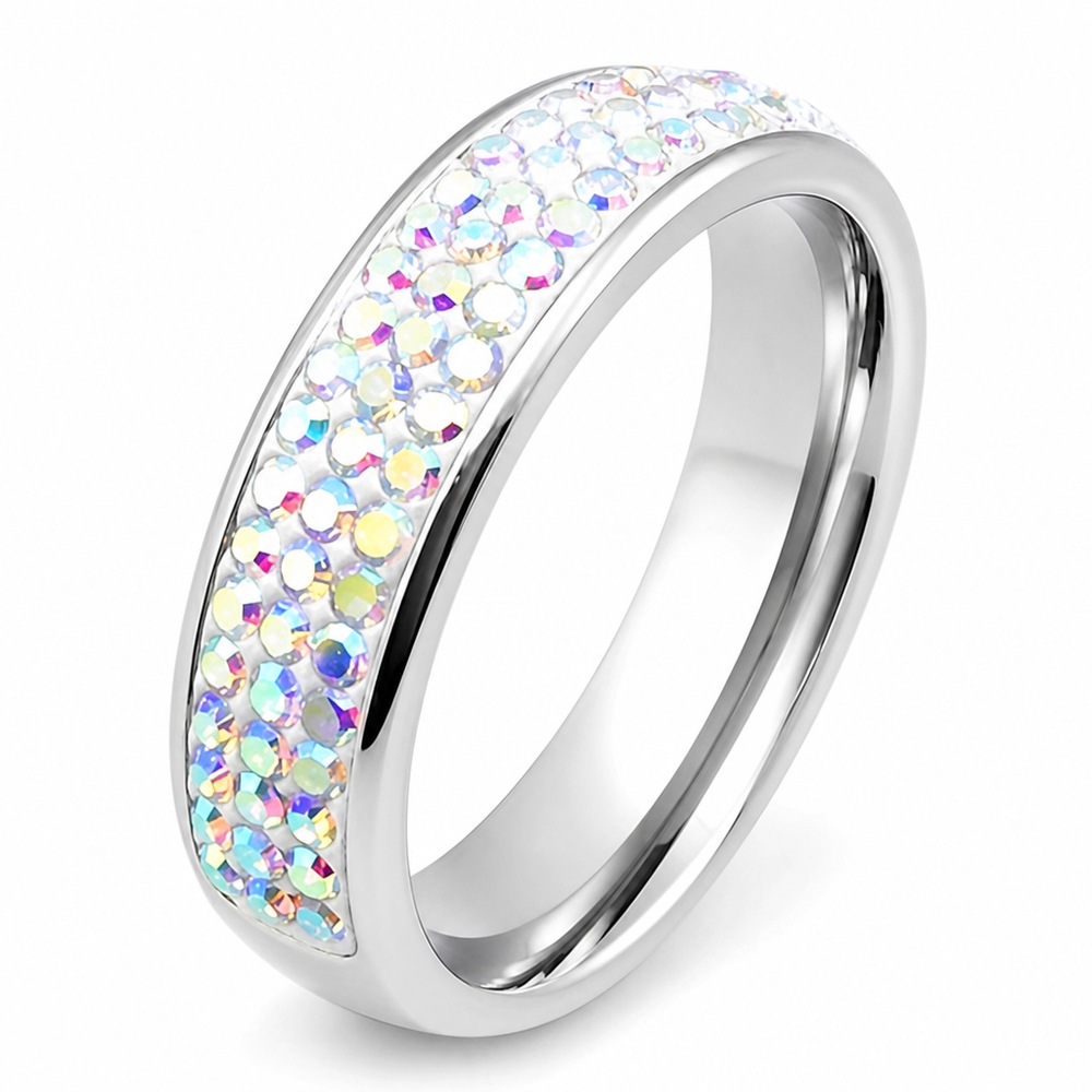 Prsteň obrúčka color shine, strieborná farba, veľ. 60