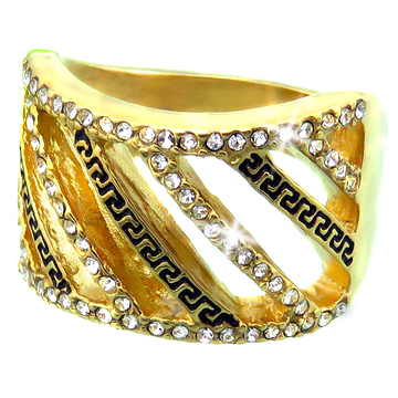 Prsteň masiv Gold-Black ny4331 chirurgická oceľ veľ.60
