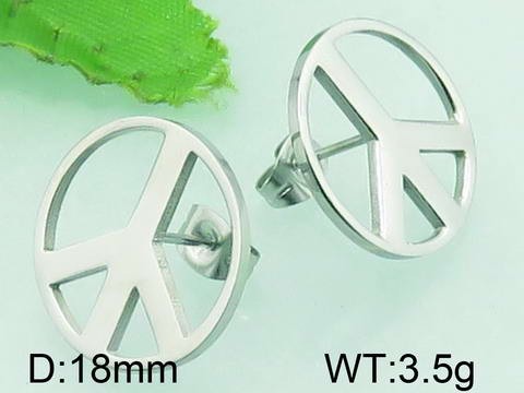 Náušnice Peace - mier ny4764 chirurgická oceľ