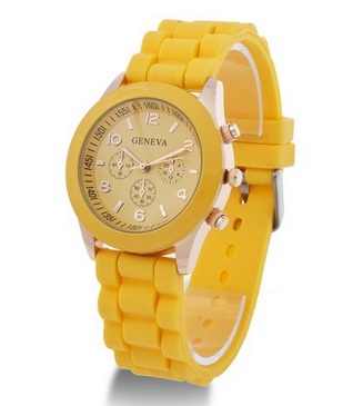 Nádherné Silikónové hodinky žlté st251