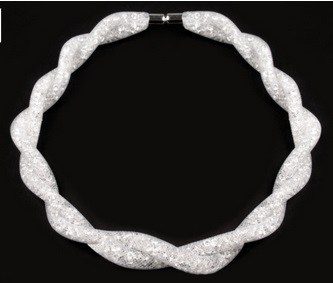 Luxusný Crystal Náhrdelník pletený - módny HIT biela st685 bižutéria