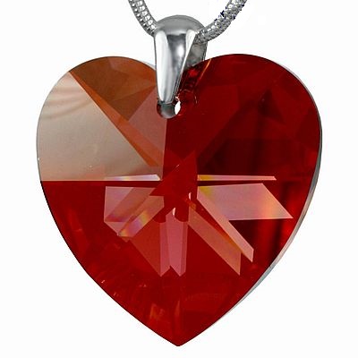 Prívesok Heart Siam Swarovski Elements sw102 striebro 925 0,25g